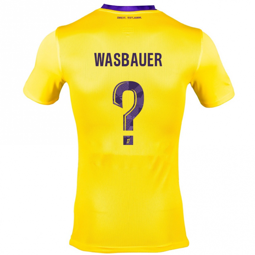 Enfant Football Maillot Nicolas Wasbauer #0 Jaune Violet Tenues Extérieur 2024/25 Canada