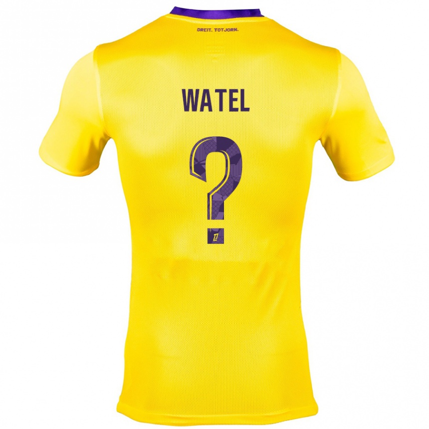 Enfant Football Maillot Kylian Watel #0 Jaune Violet Tenues Extérieur 2024/25 Canada