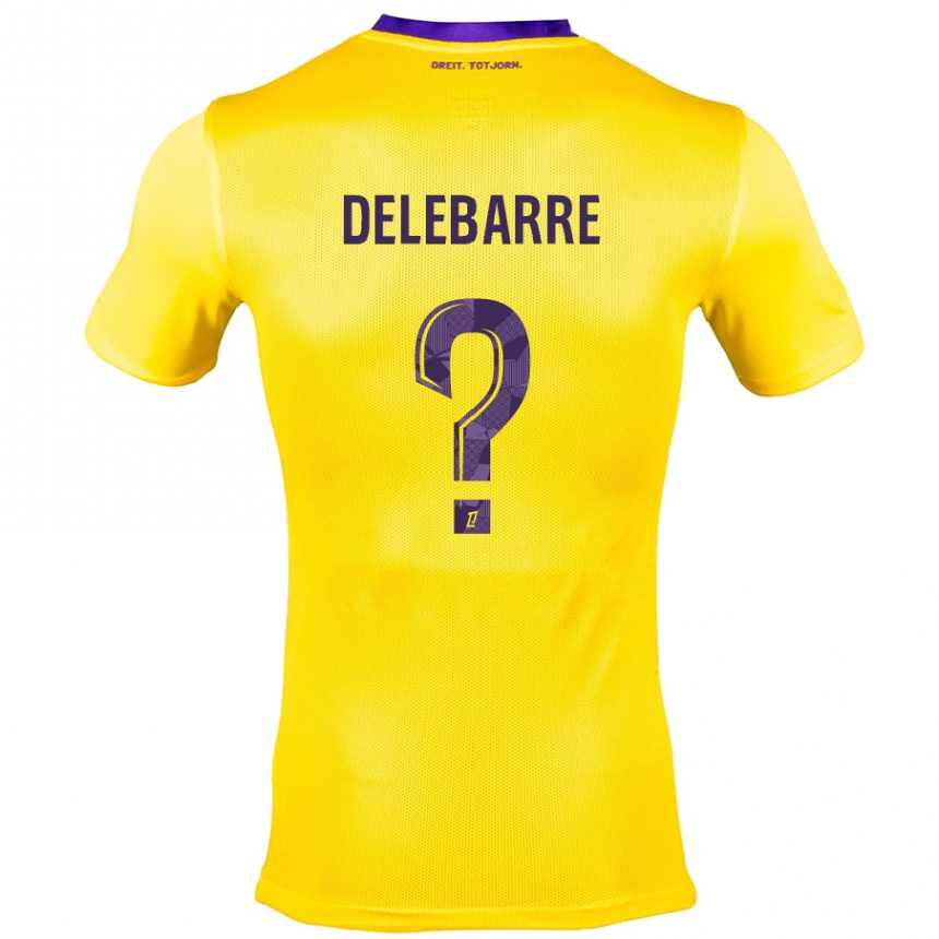 Kids Football Mathis Delebarre #0 Yellow Purple Away Jersey 2024/25 T-Shirt Canada