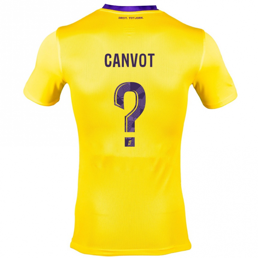 Enfant Football Maillot Jaydee Canvot #0 Jaune Violet Tenues Extérieur 2024/25 Canada