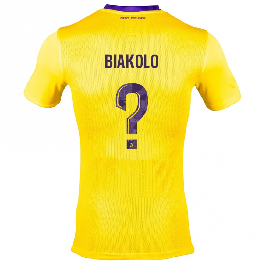 Enfant Football Maillot Tony Biakolo #0 Jaune Violet Tenues Extérieur 2024/25 Canada