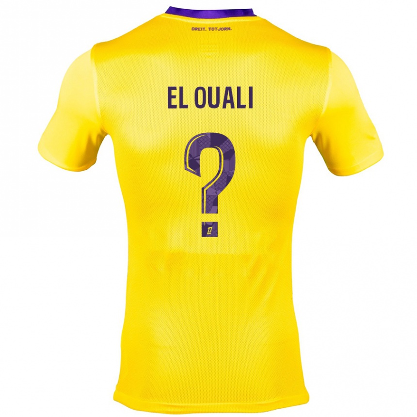 Kids Football Adam El Ouali #0 Yellow Purple Away Jersey 2024/25 T-Shirt Canada