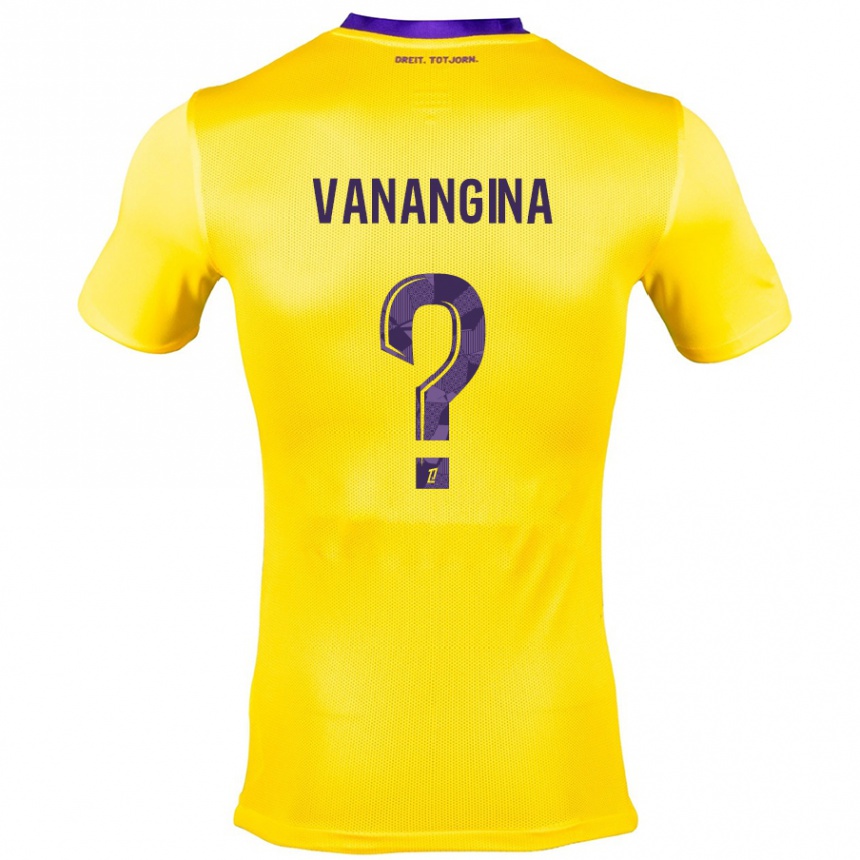 Enfant Football Maillot Mechack Niombo Vanangina #0 Jaune Violet Tenues Extérieur 2024/25 Canada