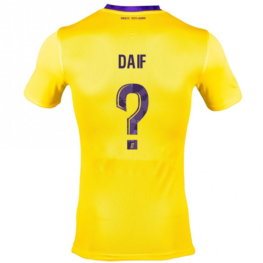 Enfant Football Maillot Mouhamed Daif #0 Jaune Violet Tenues Extérieur 2024/25 Canada