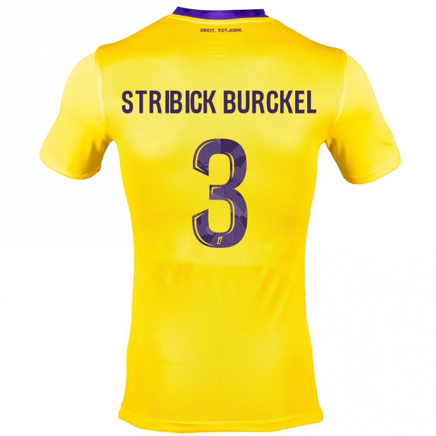 Enfant Football Maillot Laetitia Stribick-Burckel #3 Jaune Violet Tenues Extérieur 2024/25 Canada