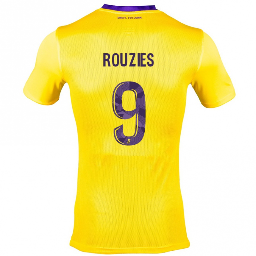 Kids Football Manon Rouzies #9 Yellow Purple Away Jersey 2024/25 T-Shirt Canada