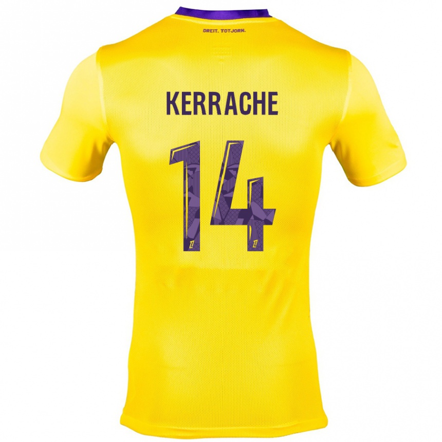 Kids Football Marina Kerrache #14 Yellow Purple Away Jersey 2024/25 T-Shirt Canada