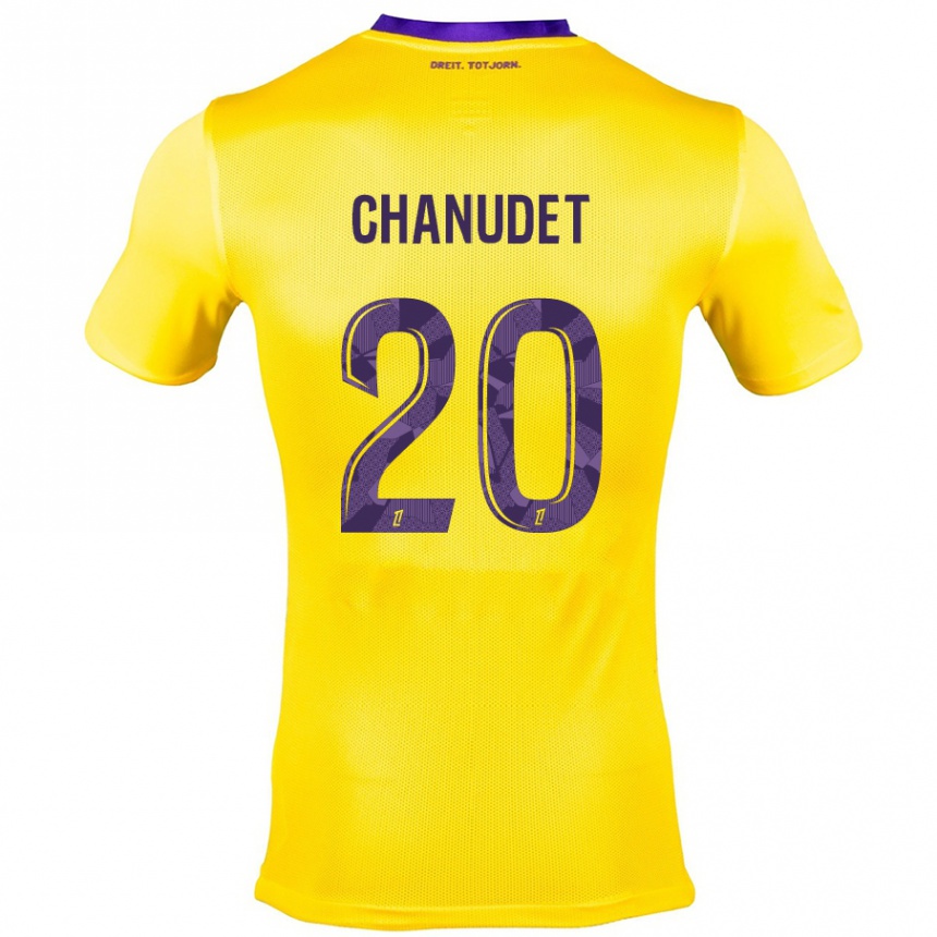 Enfant Football Maillot Coralie Chanudet #20 Jaune Violet Tenues Extérieur 2024/25 Canada