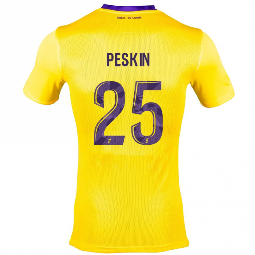 Kids Football Kelso Peskin #25 Yellow Purple Away Jersey 2024/25 T-Shirt Canada