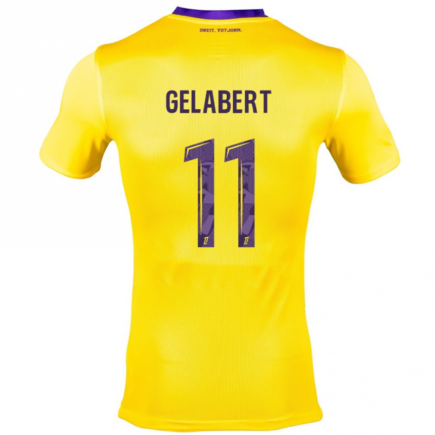 Enfant Football Maillot César Gelabert #11 Jaune Violet Tenues Extérieur 2024/25 Canada