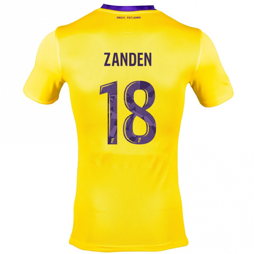 Kids Football Oliver Zandén #18 Yellow Purple Away Jersey 2024/25 T-Shirt Canada