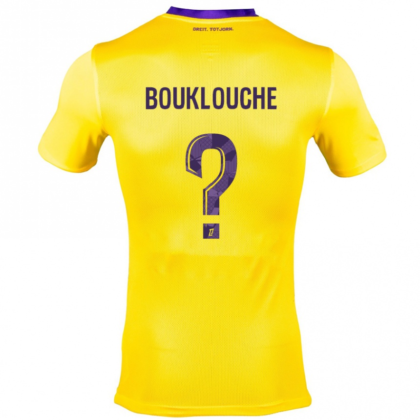 Enfant Football Maillot Kelyan Bouklouche #0 Jaune Violet Tenues Extérieur 2024/25 Canada