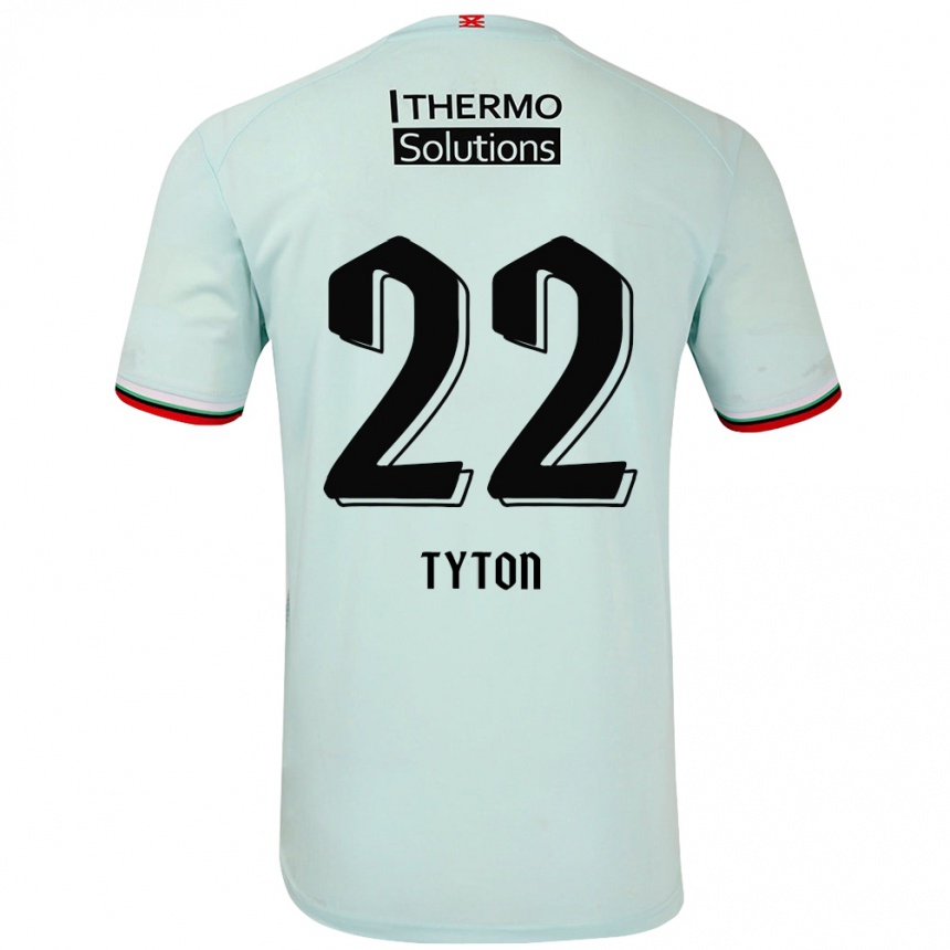 Enfant Football Maillot Przemyslaw Tyton #22 Vert Clair Tenues Extérieur 2024/25 Canada