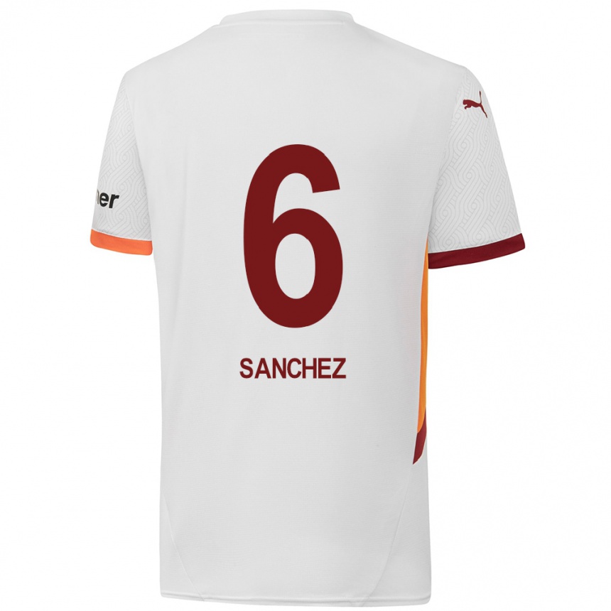 Enfant Football Maillot Davinson Sanchez #6 Blanc Jaune Rouge Tenues Extérieur 2024/25 Canada