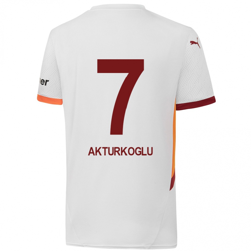 Enfant Football Maillot Kerem Aktürkoğlu #7 Blanc Jaune Rouge Tenues Extérieur 2024/25 Canada