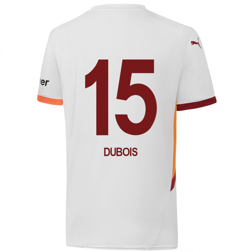 Enfant Football Maillot Léo Dubois #15 Blanc Jaune Rouge Tenues Extérieur 2024/25 Canada