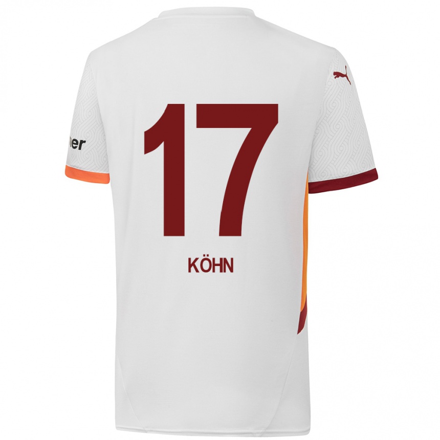 Kids Football Derrick Köhn #17 White Yellow Red Away Jersey 2024/25 T-Shirt Canada