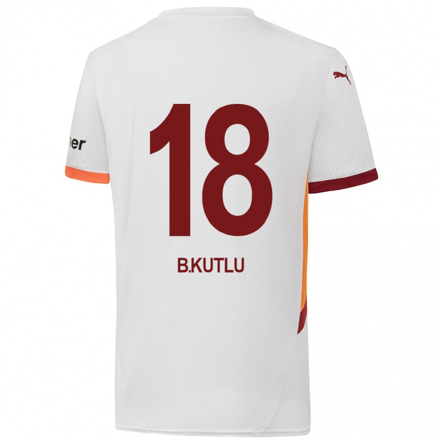 Kids Football Berkan Kutlu #18 White Yellow Red Away Jersey 2024/25 T-Shirt Canada