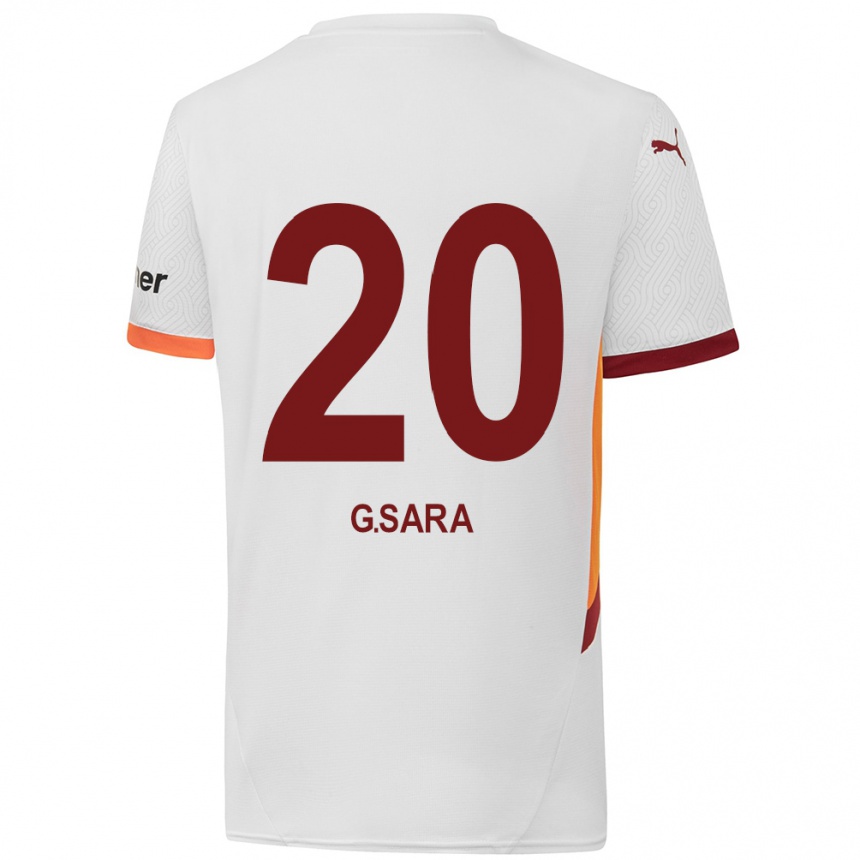 Enfant Football Maillot Gabriel Sara #20 Blanc Jaune Rouge Tenues Extérieur 2024/25 Canada