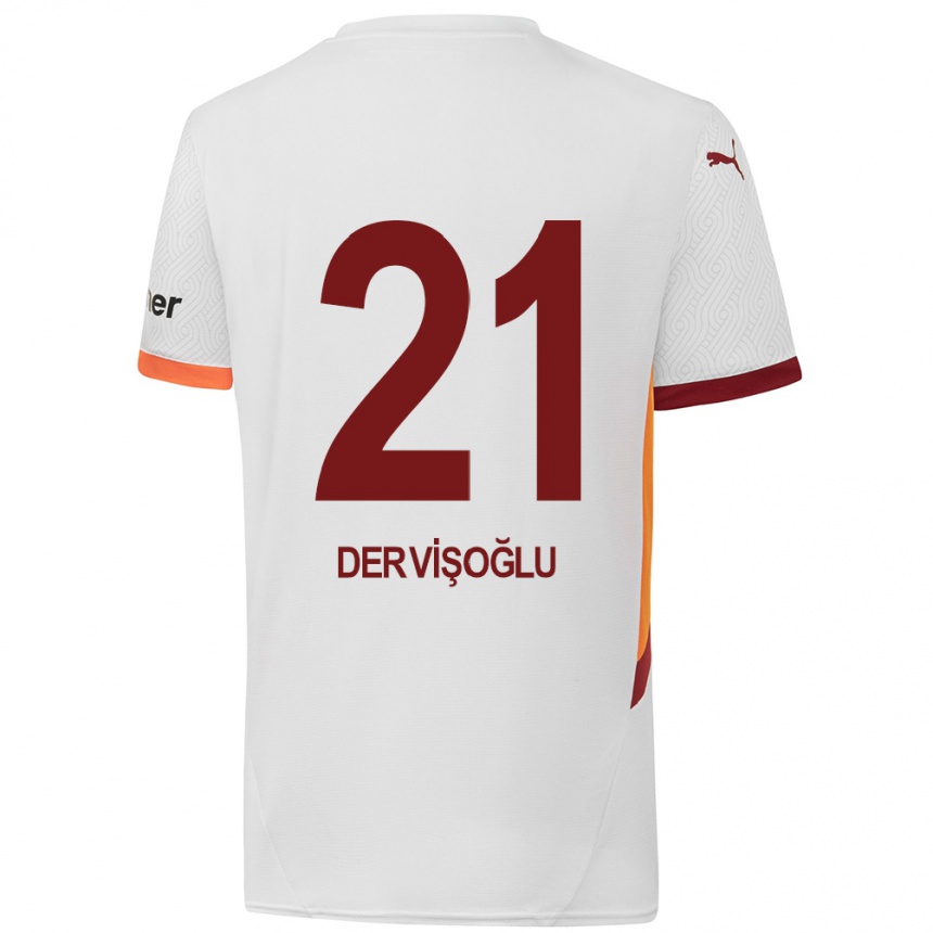 Kids Football Halil Dervişoğlu #21 White Yellow Red Away Jersey 2024/25 T-Shirt Canada