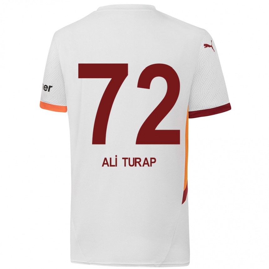 Enfant Football Maillot Ali Turap Bülbül #72 Blanc Jaune Rouge Tenues Extérieur 2024/25 Canada