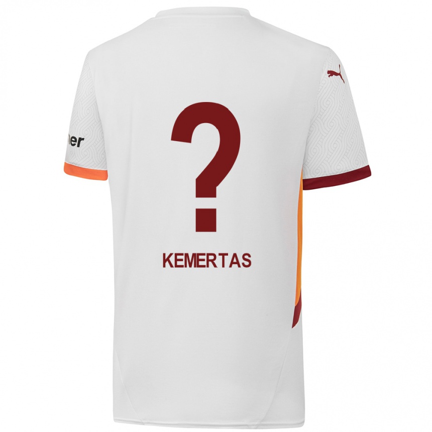 Kids Football Batin Özden Kemertas #0 White Yellow Red Away Jersey 2024/25 T-Shirt Canada