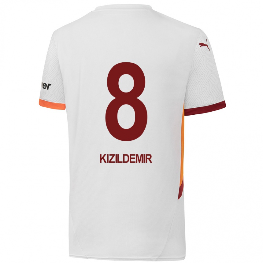 Enfant Football Maillot Berk Kizildemir #8 Blanc Jaune Rouge Tenues Extérieur 2024/25 Canada