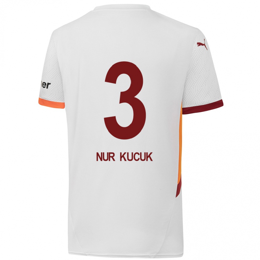 Enfant Football Maillot Rabia Nur Küçük #3 Blanc Jaune Rouge Tenues Extérieur 2024/25 Canada