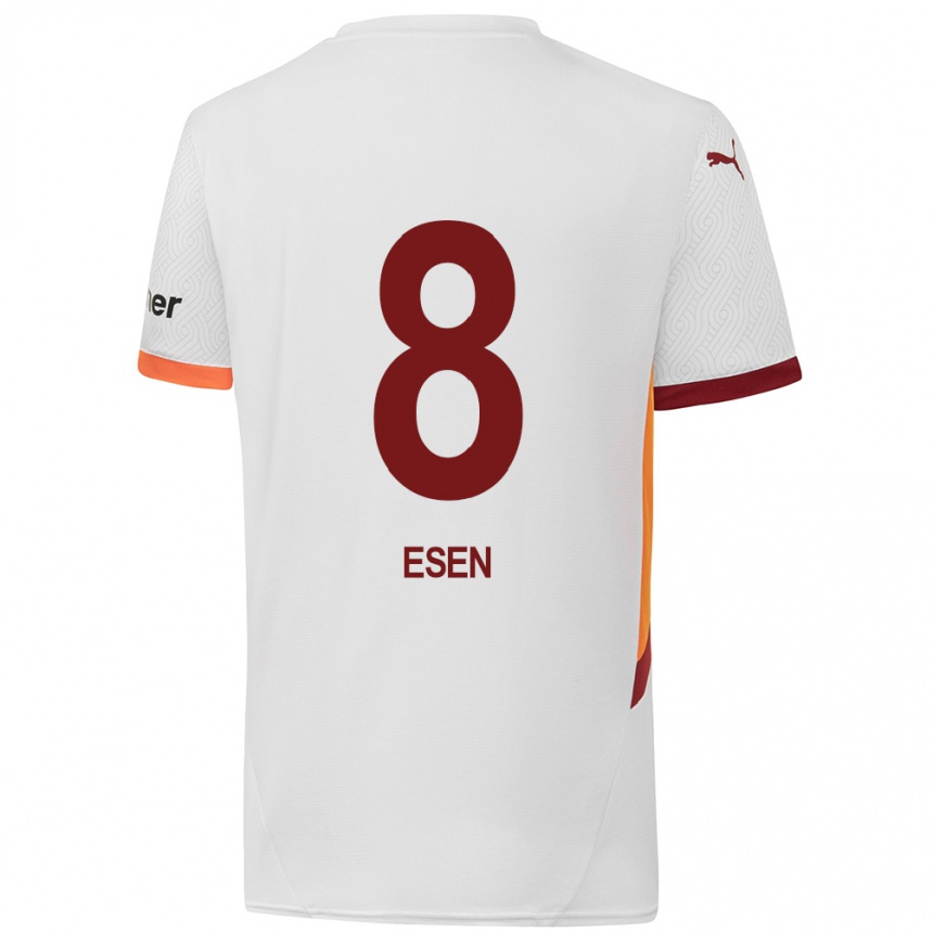 Kids Football Emine Ecem Esen #8 White Yellow Red Away Jersey 2024/25 T-Shirt Canada