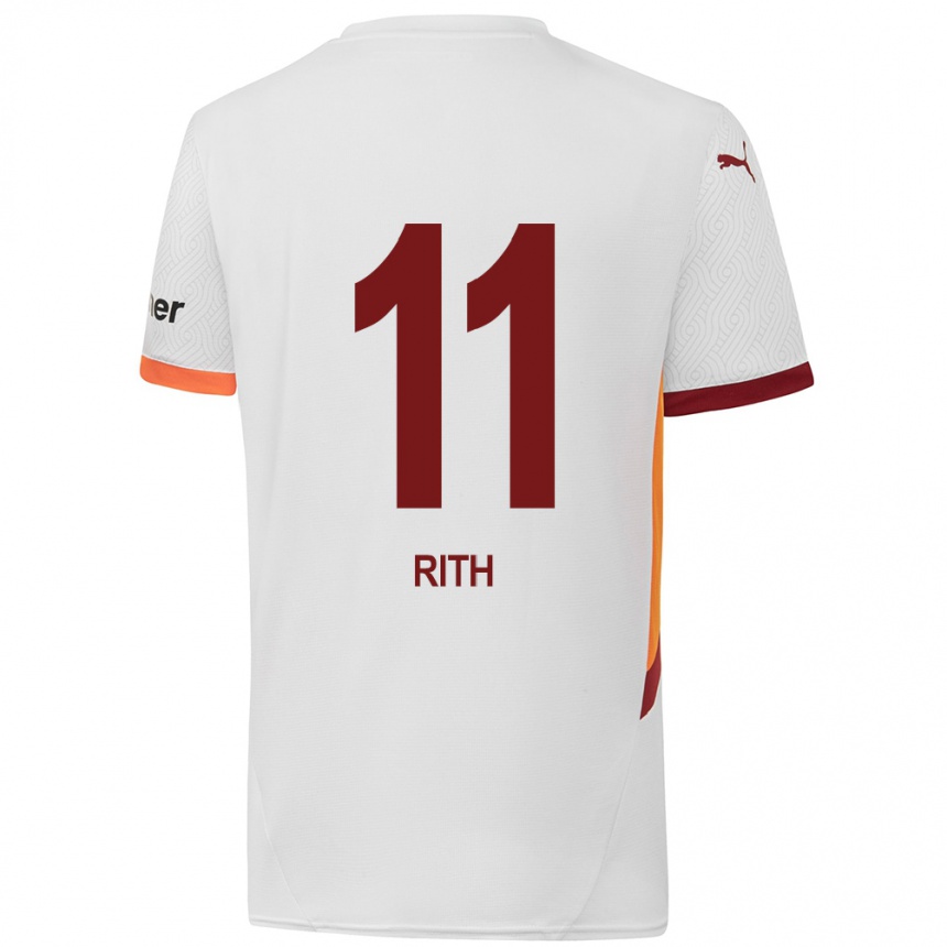 Enfant Football Maillot Monique Rith #11 Blanc Jaune Rouge Tenues Extérieur 2024/25 Canada