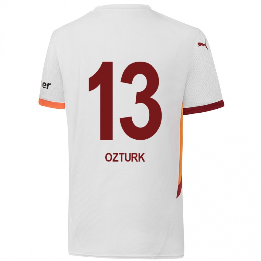 Enfant Football Maillot Fatma Sare Öztürk #13 Blanc Jaune Rouge Tenues Extérieur 2024/25 Canada