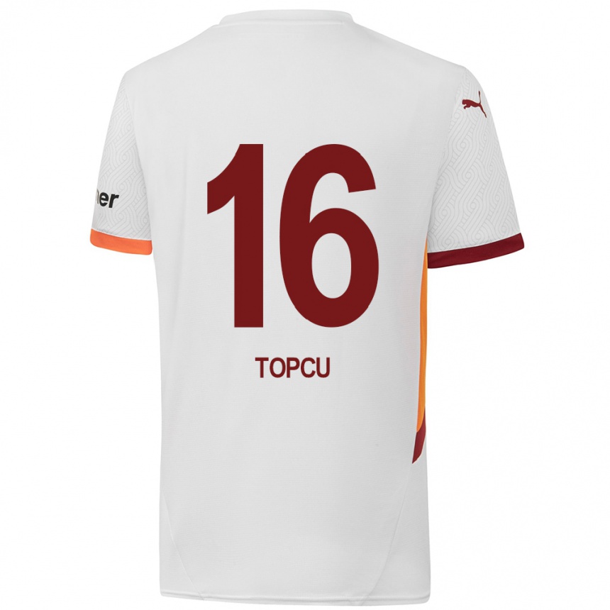 Enfant Football Maillot Ebru Topçu #16 Blanc Jaune Rouge Tenues Extérieur 2024/25 Canada