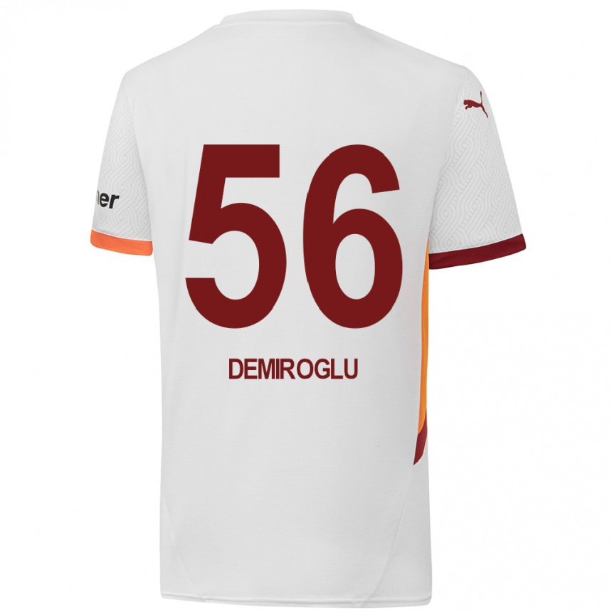 Enfant Football Maillot Baran Demiroğlu #56 Blanc Jaune Rouge Tenues Extérieur 2024/25 Canada