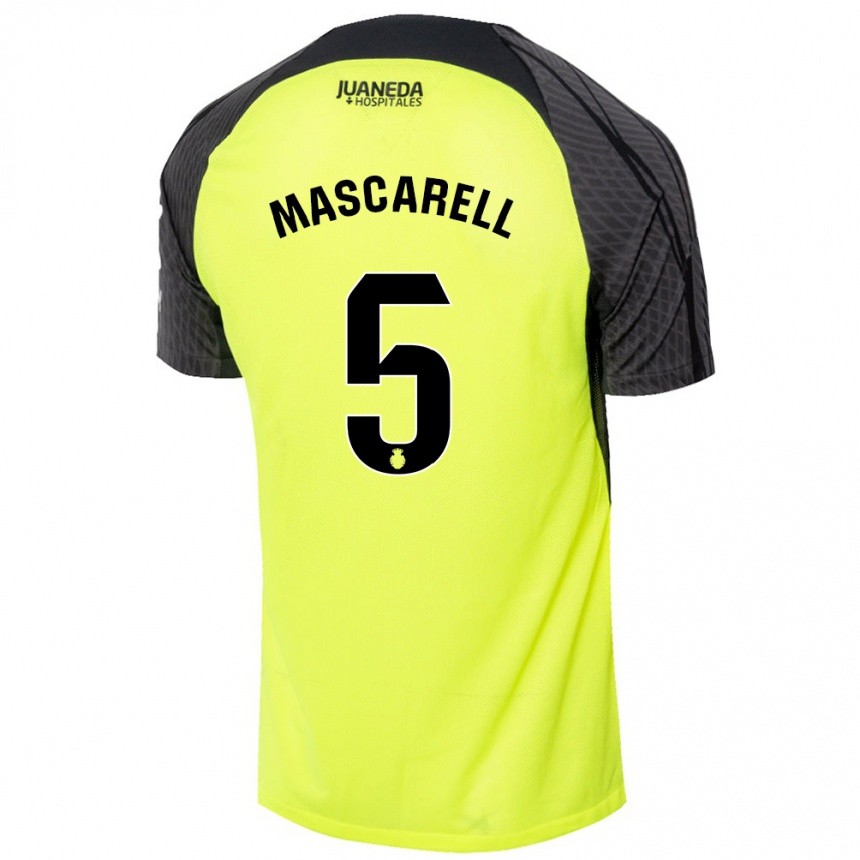 Kids Football Omar Mascarell #5 Fluorescent Green Black Away Jersey 2024/25 T-Shirt Canada