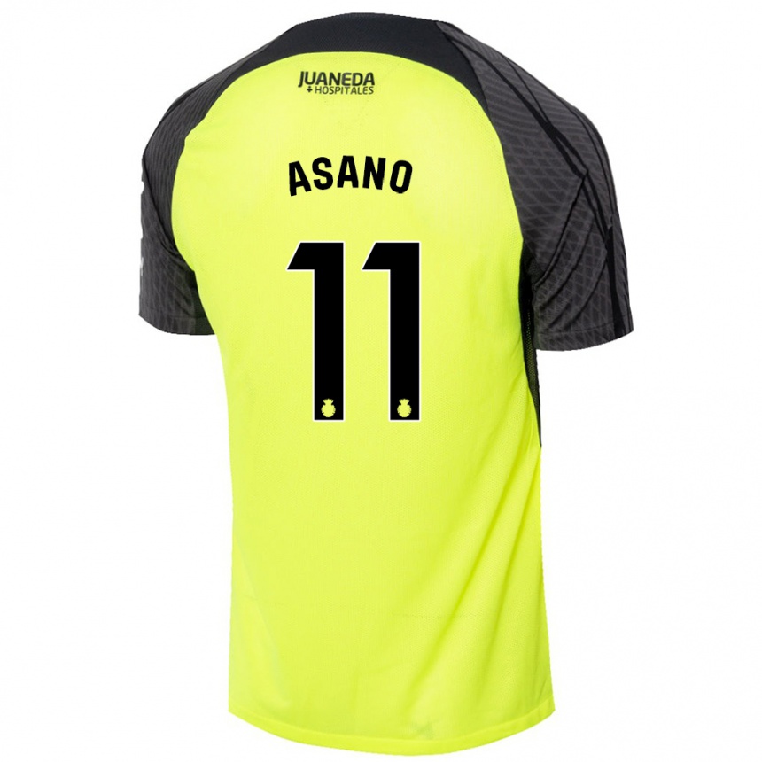 Kids Football Takuma Asano #11 Fluorescent Green Black Away Jersey 2024/25 T-Shirt Canada