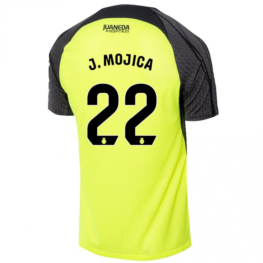 Kids Football Johan Mojica #22 Fluorescent Green Black Away Jersey 2024/25 T-Shirt Canada