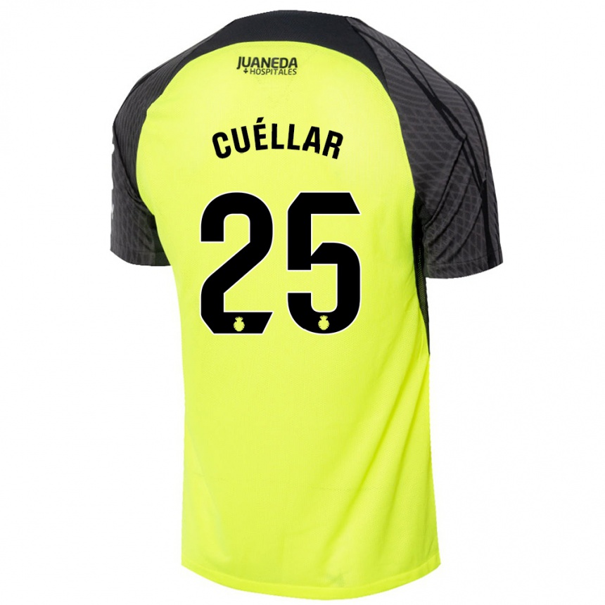 Kids Football Iván Cuéllar #25 Fluorescent Green Black Away Jersey 2024/25 T-Shirt Canada