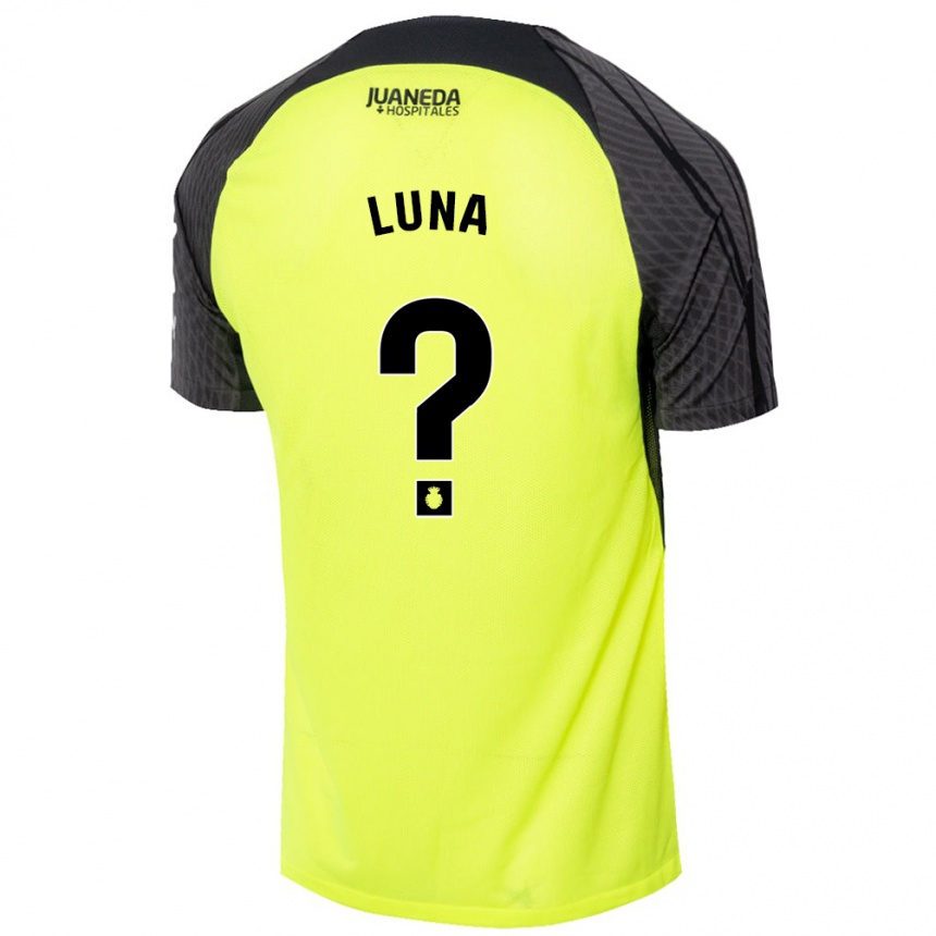 Enfant Football Maillot Daniel Luna #0 Vert Fluo Noir Tenues Extérieur 2024/25 Canada