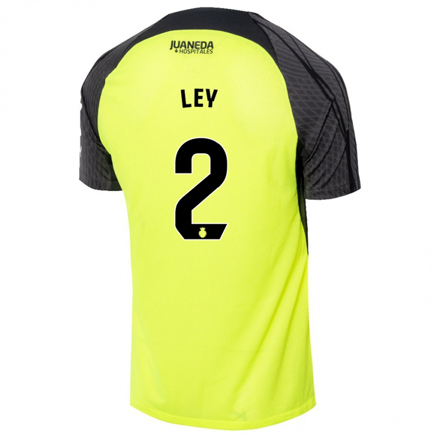 Kids Football Yuzún Ley #2 Fluorescent Green Black Away Jersey 2024/25 T-Shirt Canada