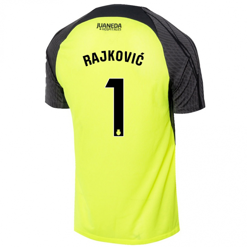 Enfant Football Maillot Predrag Rajkovic #1 Vert Fluo Noir Tenues Extérieur 2024/25 Canada