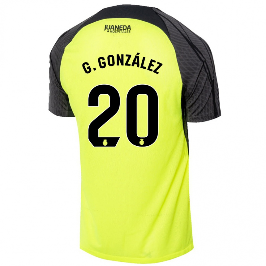 Kids Football Giovanni González #20 Fluorescent Green Black Away Jersey 2024/25 T-Shirt Canada