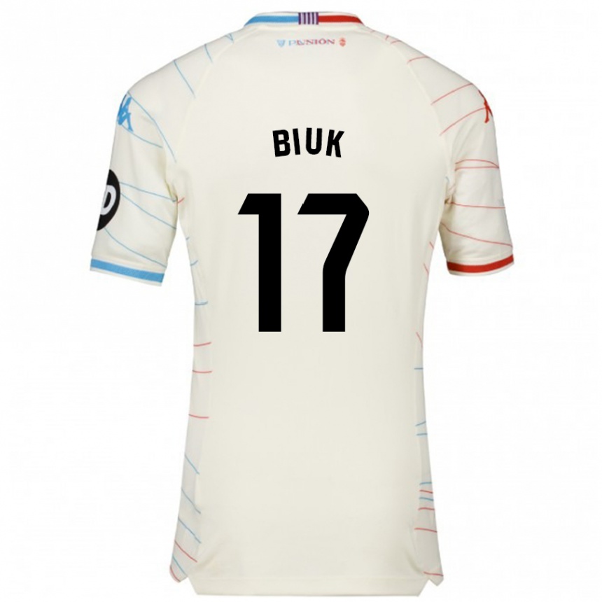 Enfant Football Maillot Stipe Biuk #17 Blanc Rouge Bleu Tenues Extérieur 2024/25 Canada