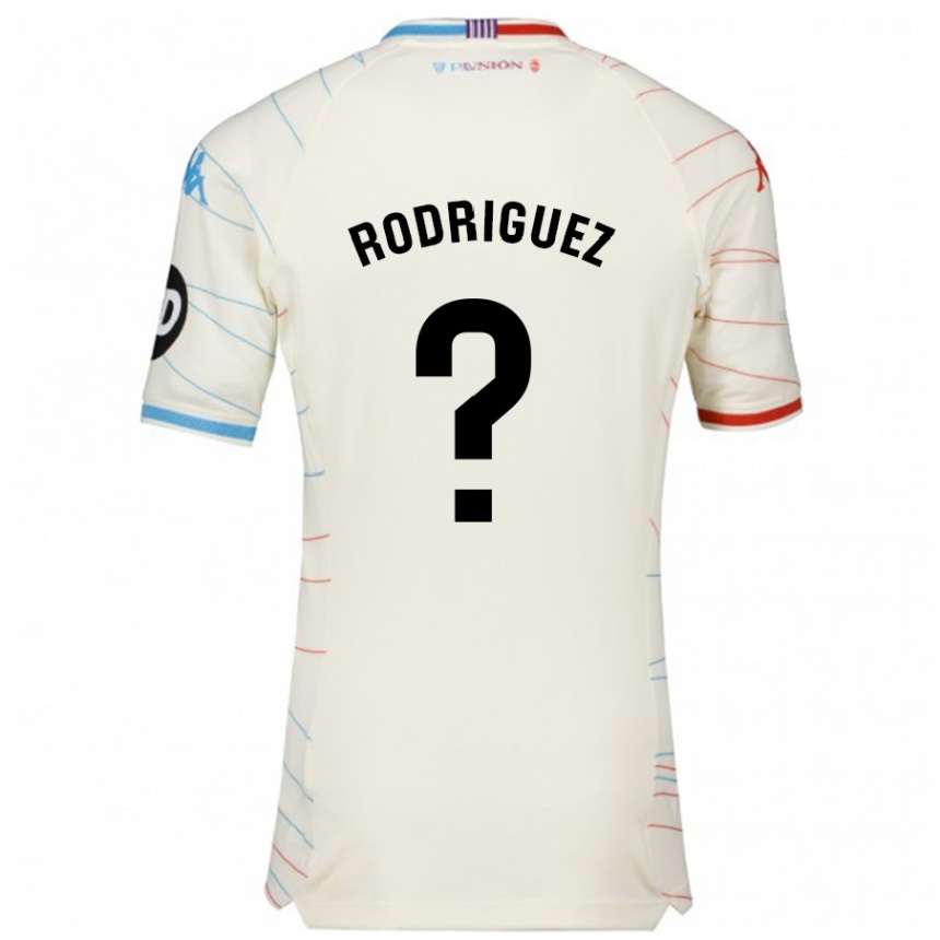 Kids Football Gabriel Rodríguez #0 White Red Blue Away Jersey 2024/25 T-Shirt Canada