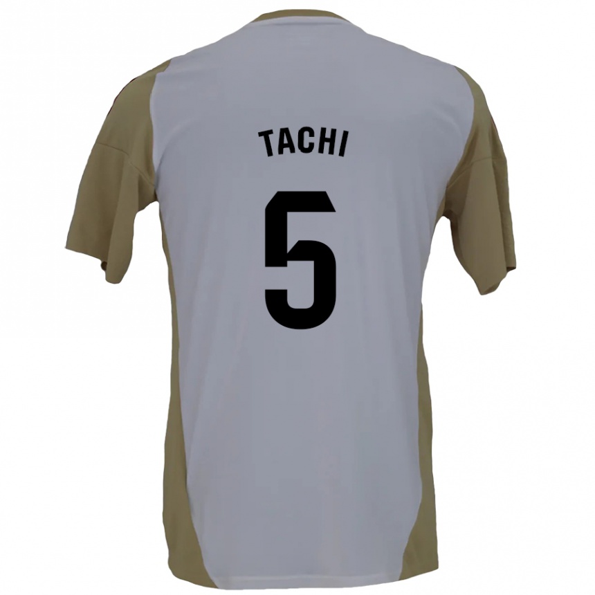 Kids Football Tachi #5 Brown White Away Jersey 2024/25 T-Shirt Canada