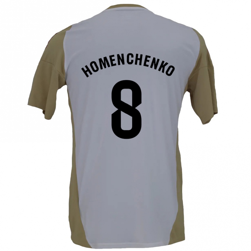 Kids Football Santiago Homenchenko #8 Brown White Away Jersey 2024/25 T-Shirt Canada