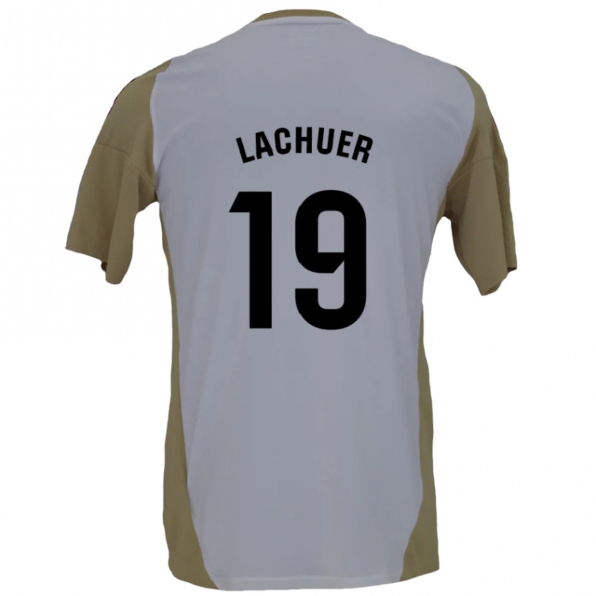 Kids Football Mathis Lachuer #19 Brown White Away Jersey 2024/25 T-Shirt Canada