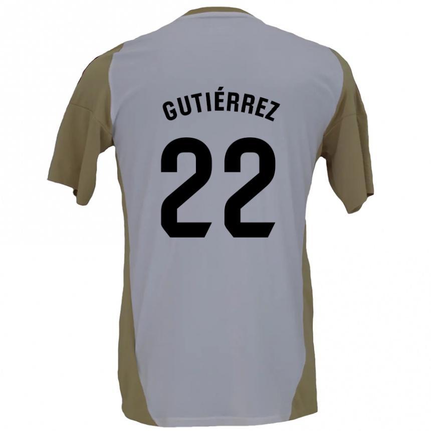 Enfant Football Maillot Juan Gutiérrez #22 Marron Blanc Tenues Extérieur 2024/25 Canada