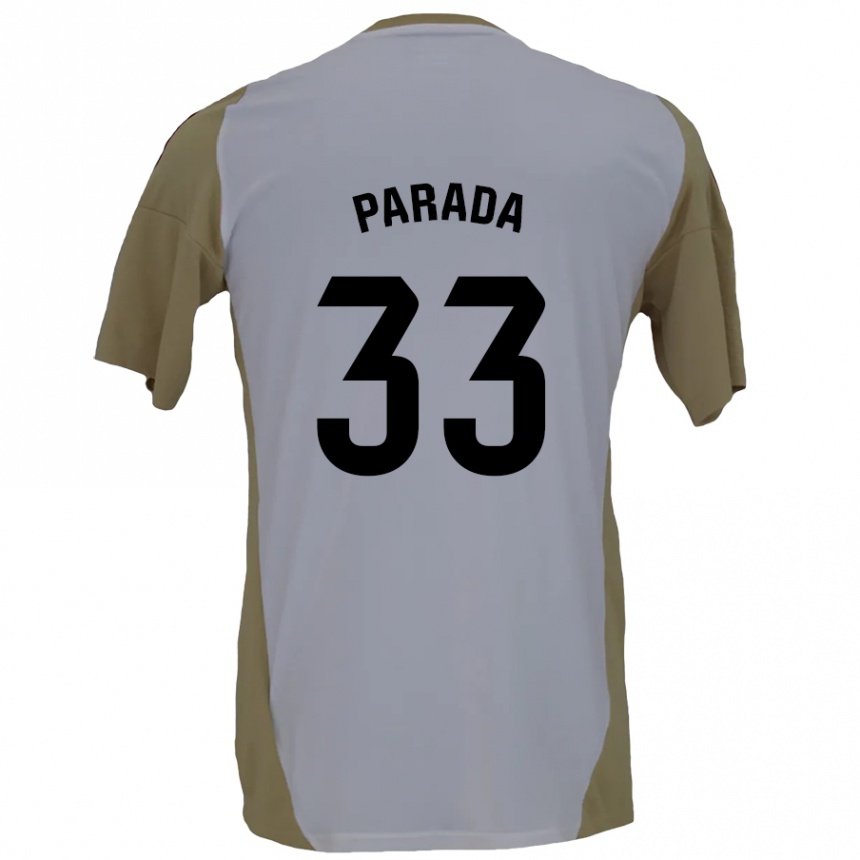 Kids Football Victor Parada #33 Brown White Away Jersey 2024/25 T-Shirt Canada