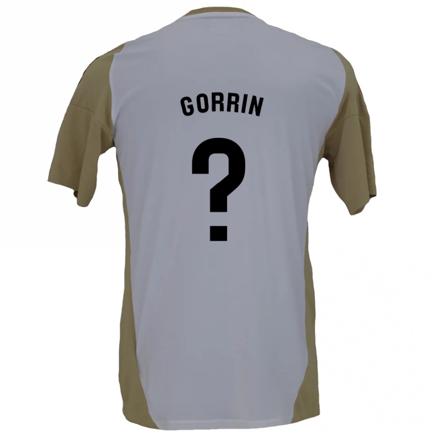 Kids Football Ale Gorrin #0 Brown White Away Jersey 2024/25 T-Shirt Canada