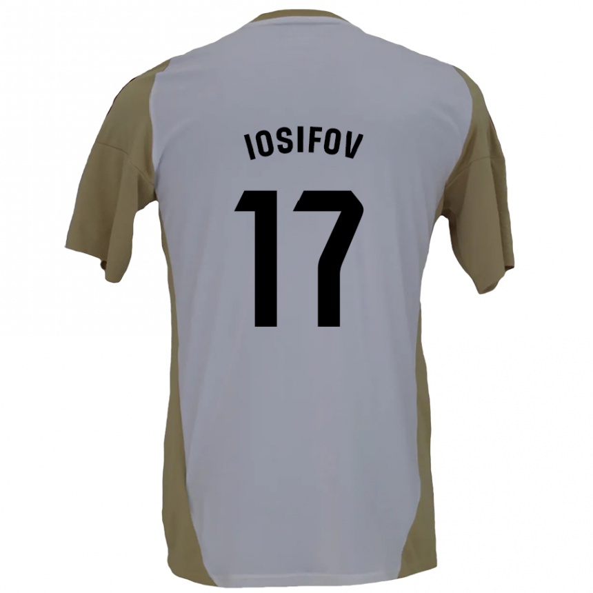 Enfant Football Maillot Nikita Iosifov #17 Marron Blanc Tenues Extérieur 2024/25 Canada